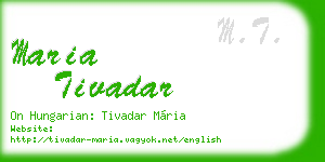 maria tivadar business card